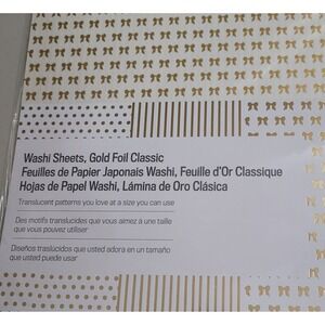 Cricut Washi Sheets Gold Foil Classic 12x12 5 Sheets New Bows Hearts Dots Floral